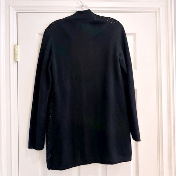 Charter Club 100% Cashmere Sequined Open Front Knit Cardigan Sweater Black SMALL - Picture 3 of 11